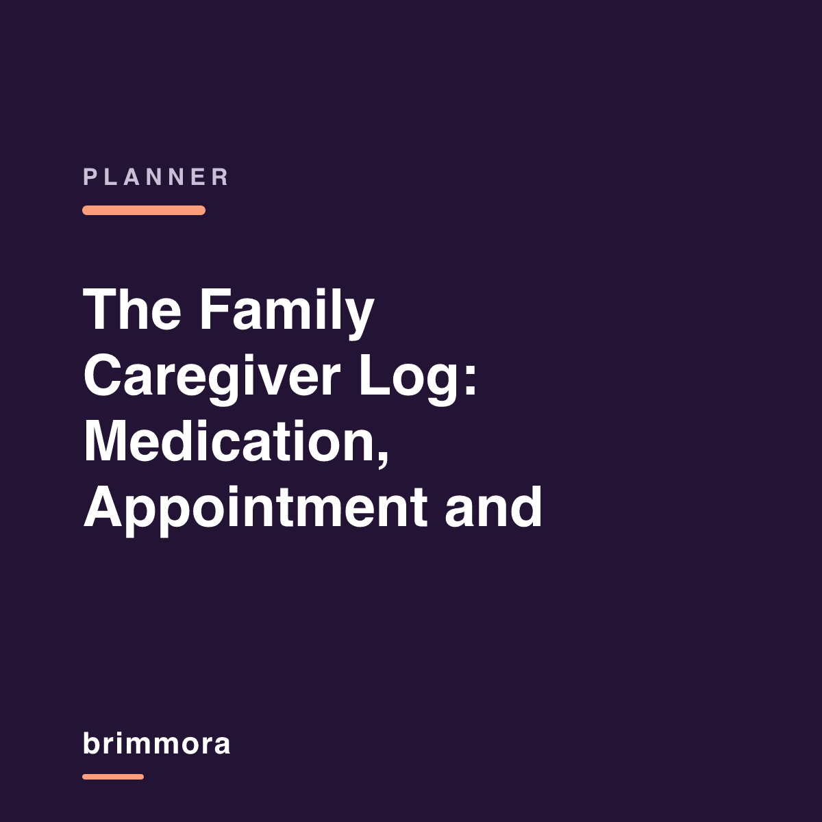 Family Caregiver Log for Adult Children, Medication Tracker, Appointment & Daily Care Planner