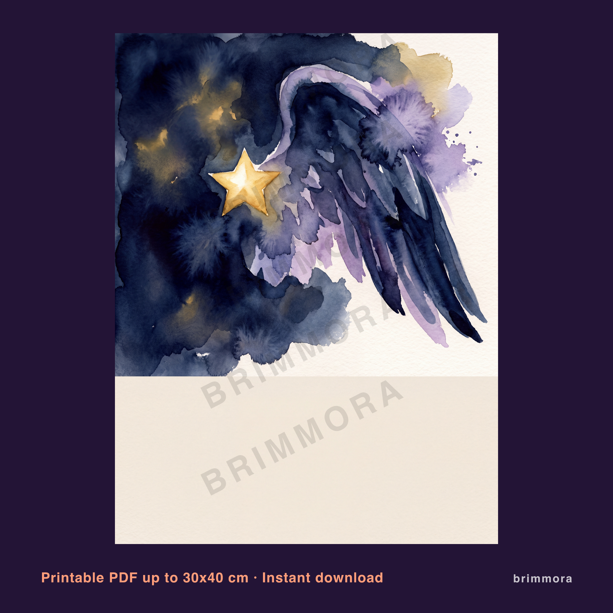 angel baby memorial print personalized with name, printable PDF 8x10 in, instant download, digital file