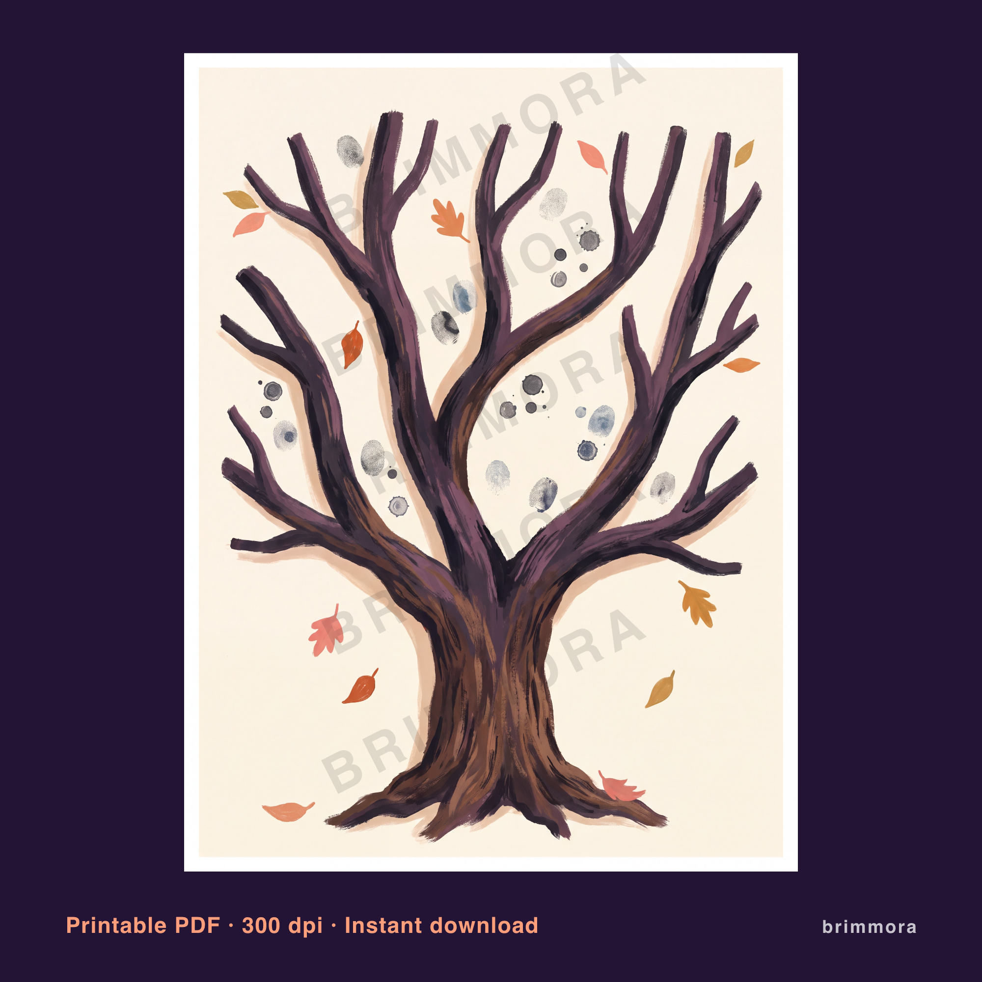 Retirement Fingerprint Tree Guest Book for Coworkers, Printable PDF, Multiple Aspect Ratios, Instant Download